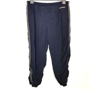 VTG Abercrombie &‎ Fitch Men Wind Pants Men Sz L Navy Side Stripes Pull On Y2K